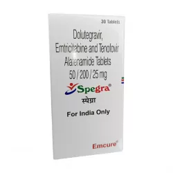 Спегра :: Spegra :: Долутегравир + Эмтрицитабин + Тенофовир алафенамид 50+200+25мг таб. №30 фото